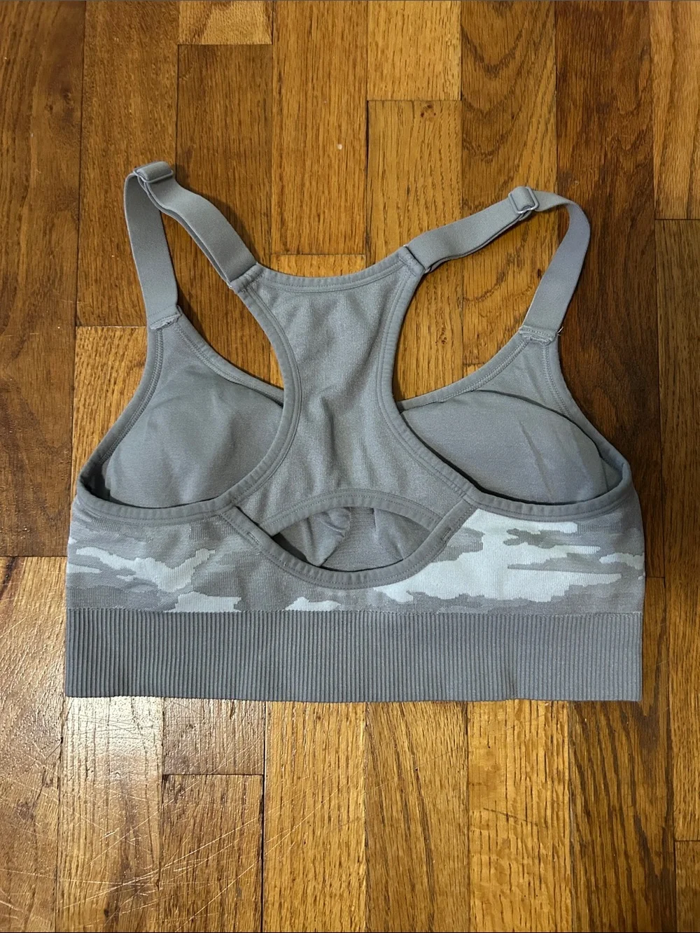 New Balance Women's Gray Camo Sports Bra Bikini Top Size Large